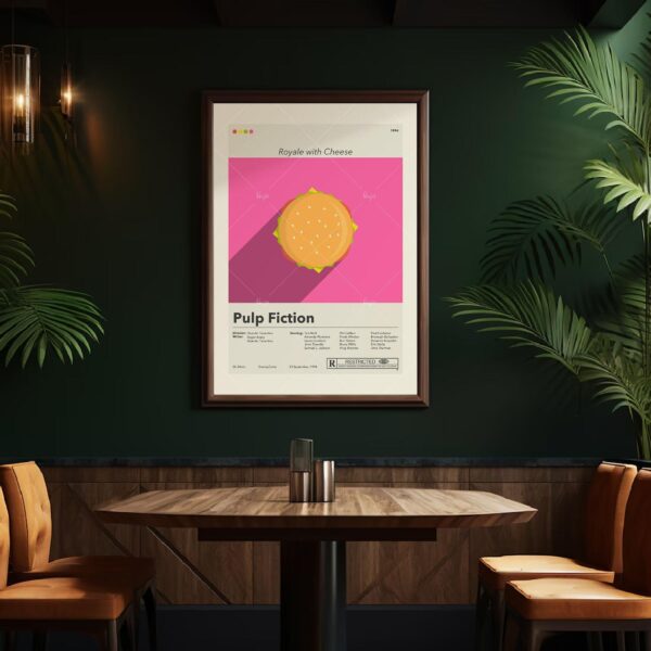Mid-century modern style Pulp Fiction movie poster design