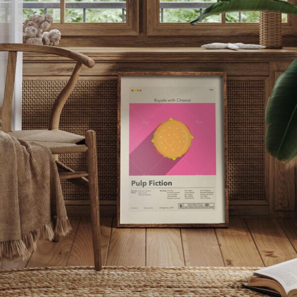 Mid-century modern style Pulp Fiction movie poster design