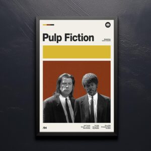 Pulp Fiction movie poster - mid-century retro artwork