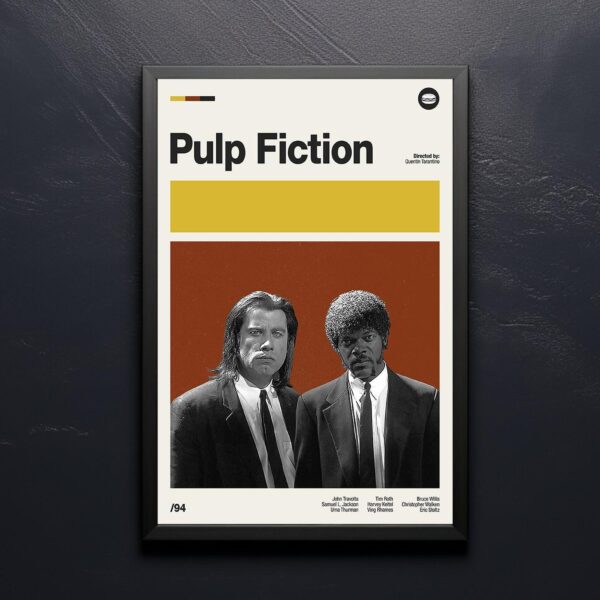 Pulp Fiction movie poster - mid-century retro artwork