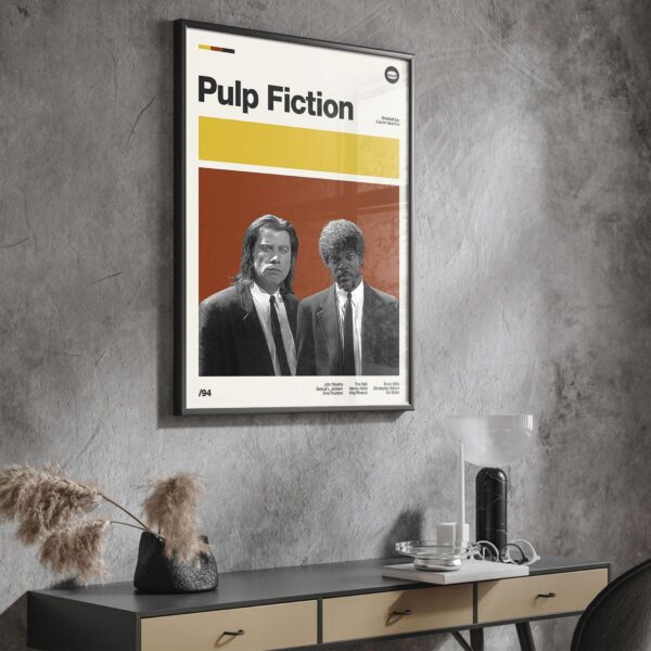 Pulp Fiction movie poster - mid-century retro artwork