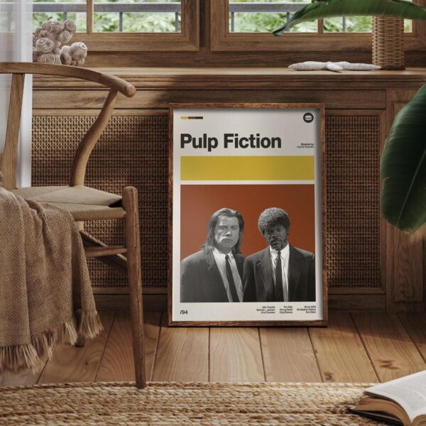 Pulp Fiction movie poster - mid-century retro artwork