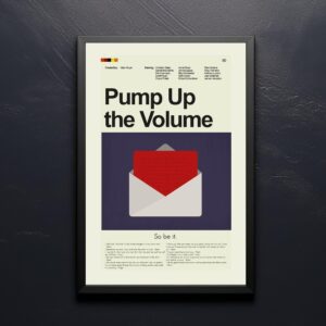Mid-century modern poster of Pump Up the Volume movie artwork