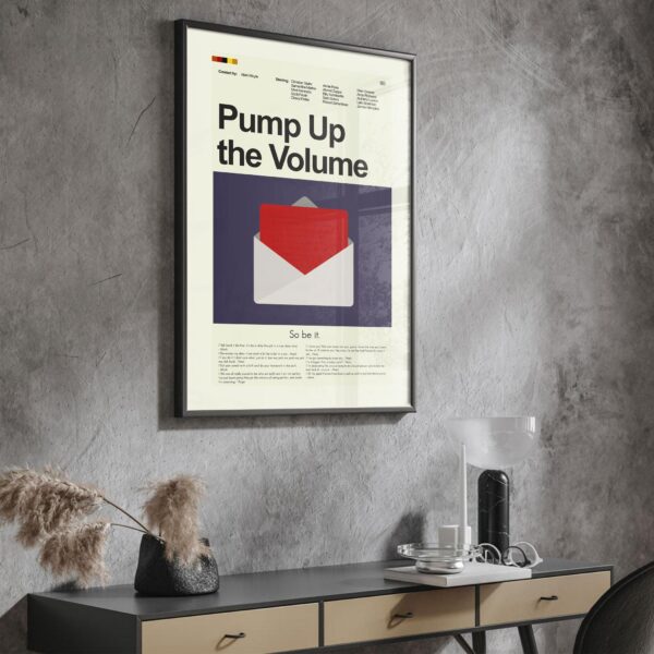 Mid-century modern poster of Pump Up the Volume movie artwork
