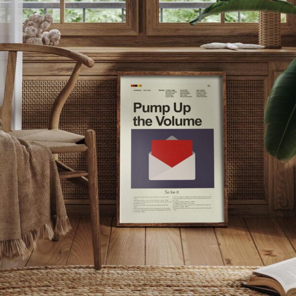 Mid-century modern poster of Pump Up the Volume movie artwork