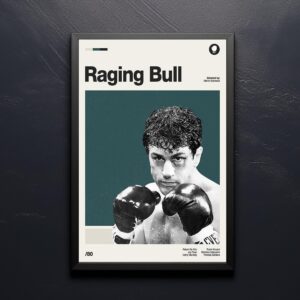 Raging Bull movie poster - mid-century retro artwork