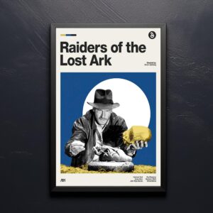 Raiders of the Lost Ark mid-century poster vintage print