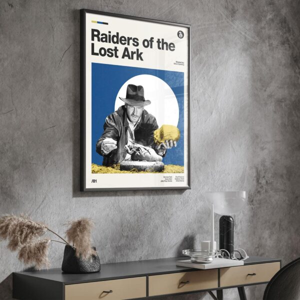 Raiders of the Lost Ark mid-century poster vintage print