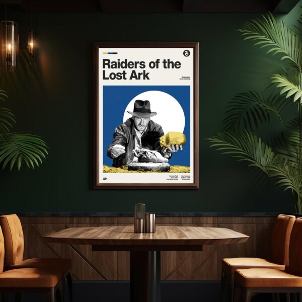 Raiders of the Lost Ark mid-century poster vintage print