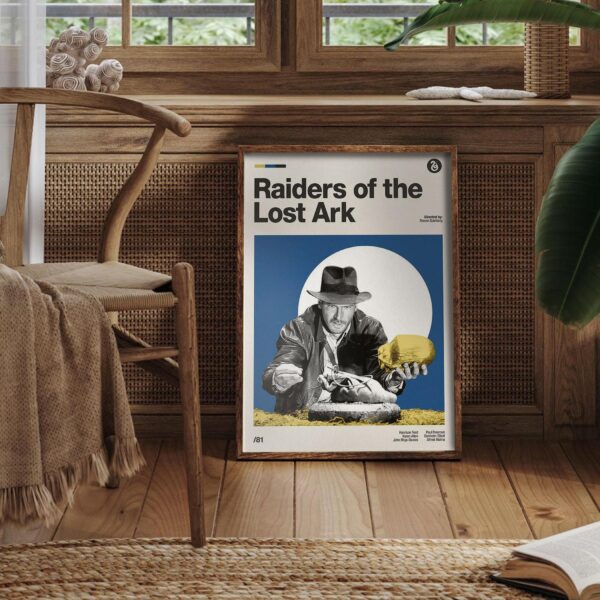 Raiders of the Lost Ark mid-century poster vintage print