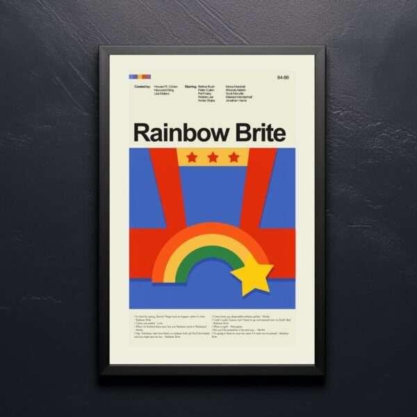 Mid-century modern style Rainbow Brite and the Star Stealer movie poster