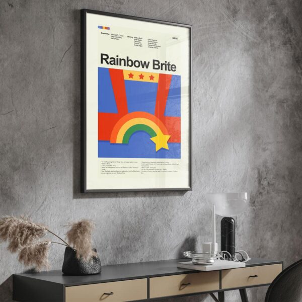 Mid-century modern style Rainbow Brite and the Star Stealer movie poster