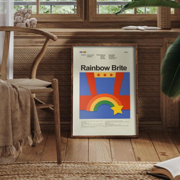 Mid-century modern style Rainbow Brite and the Star Stealer movie poster