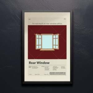 Mid-century modern Rear Window movie poster graphic design art print
