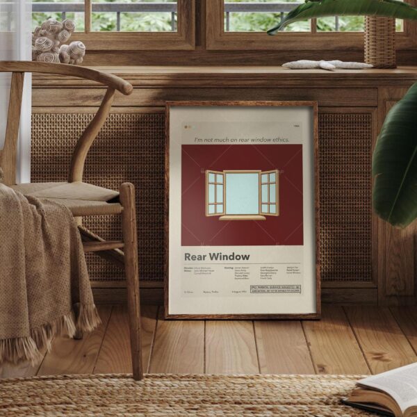 Mid-century modern Rear Window movie poster graphic design art print