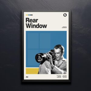 Mid-century poster of Rear Window movie - vintage print