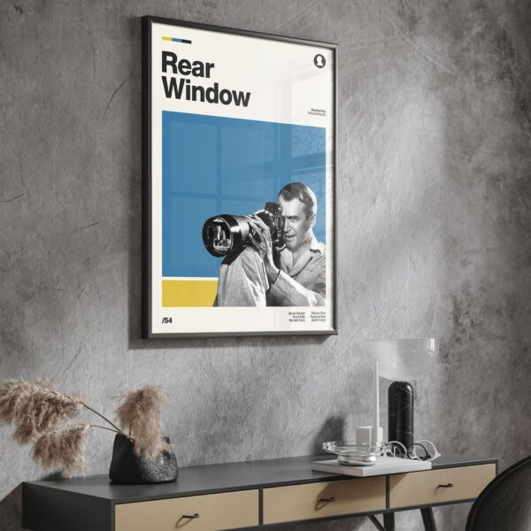 Mid-century poster of Rear Window movie - vintage print