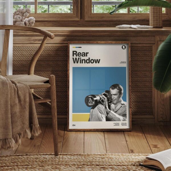 Mid-century poster of Rear Window movie - vintage print