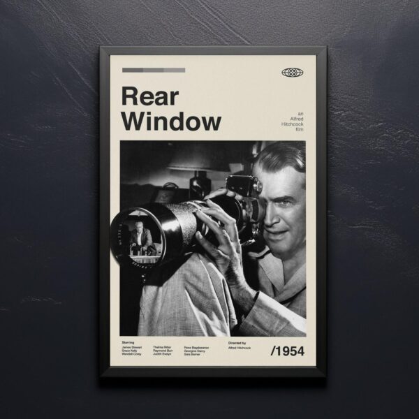 Rear Window Movie Poster - mid-century poster, retro artwork