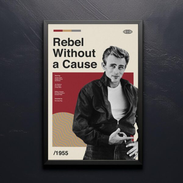 Mid-century modern Rebel Without a Cause movie poster wall art