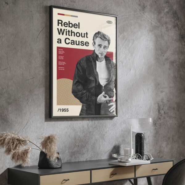 Mid-century modern Rebel Without a Cause movie poster wall art