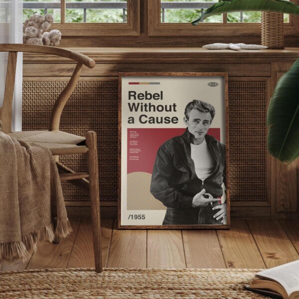 Mid-century modern Rebel Without a Cause movie poster wall art
