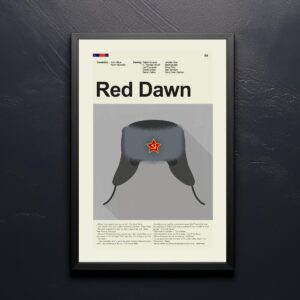 Mid-century modern style Red Dawn movie poster with bold red and black design