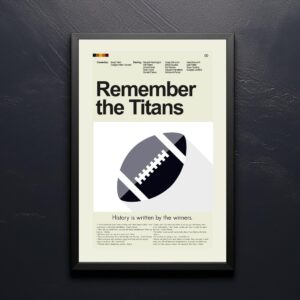 Mid-century modern Remember the Titans movie graphic poster art print
