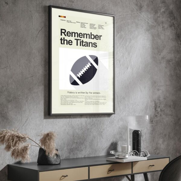 Mid-century modern Remember the Titans movie graphic poster art print