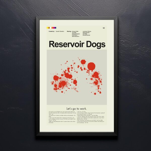 Mid-century modern Reservoir Dogs movie poster with vintage design