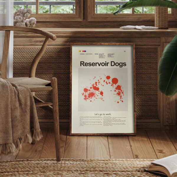 Mid-century modern Reservoir Dogs movie poster with vintage design