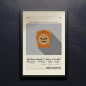 Large mid-century modern Return of the Jedi movie poster