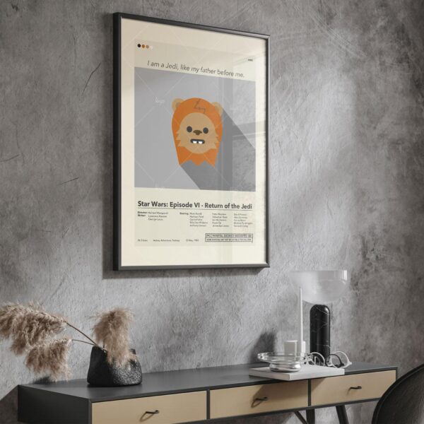 Large mid-century modern Return of the Jedi movie poster
