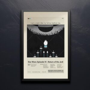 Mid-century modern Return of the Jedi movie poster with graphic design