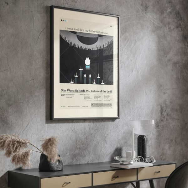 Mid-century modern Return of the Jedi movie poster with graphic design