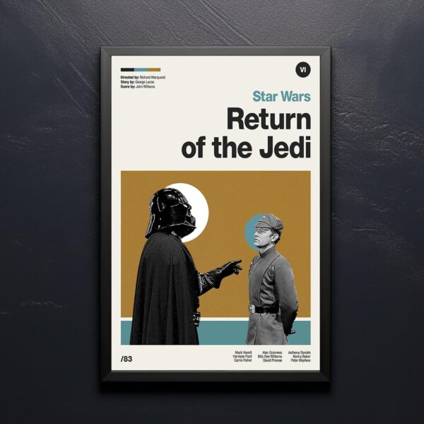 Return of the Jedi mid-century poster retro artwork