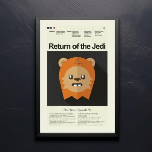 Vintage mid-century modern Return of the Jedi movie poster art