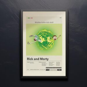 Mid-century modern poster of Rick and Morty State of Georgia vs Denver Fenton Allen