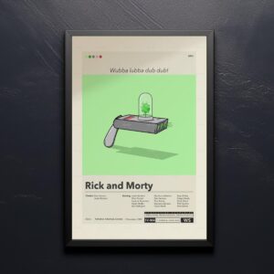 Mid-century modern Rick and Morty movie poster featuring State of Georgia vs. Denver Fenton Allen