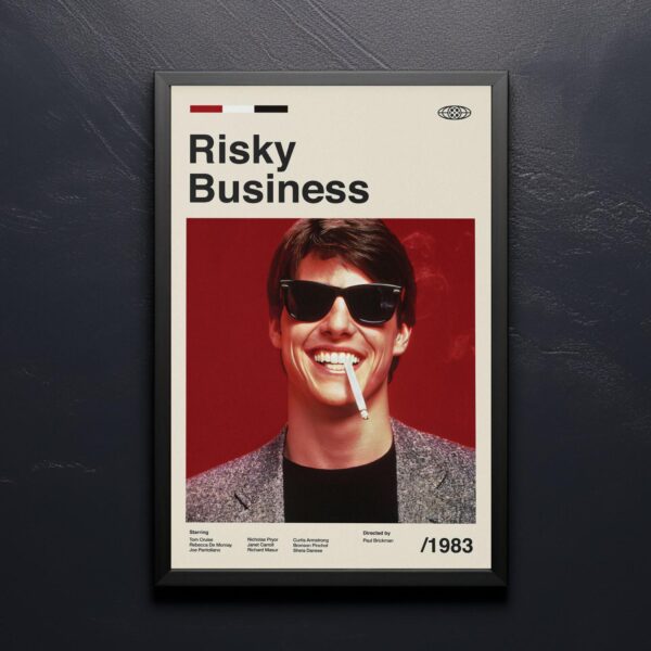 Risky Business movie poster - mid-century retro artwork