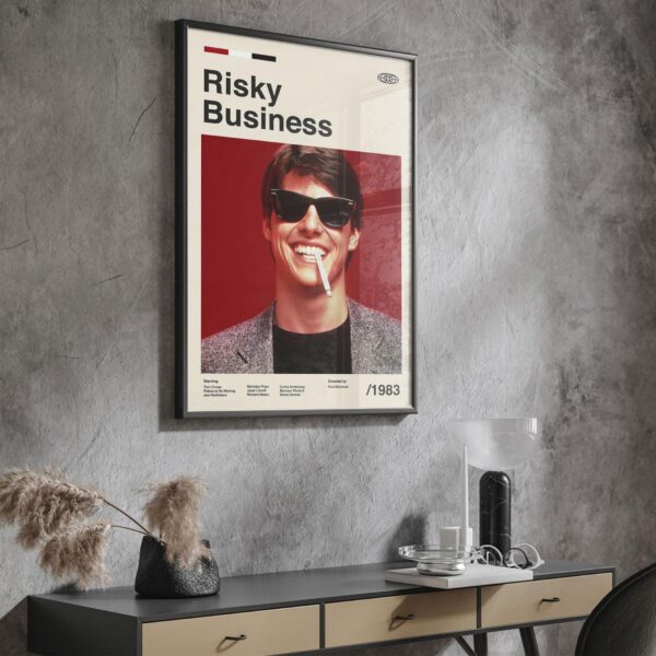 Risky Business movie poster - mid-century retro artwork