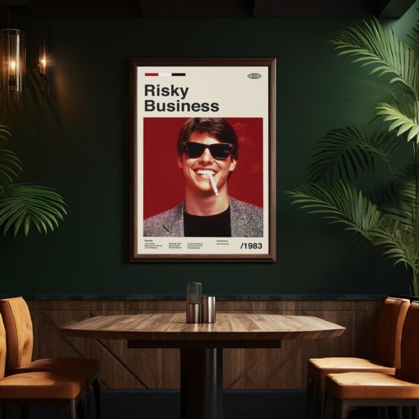 Risky Business movie poster - mid-century retro artwork