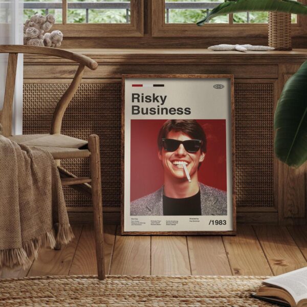 Risky Business movie poster - mid-century retro artwork