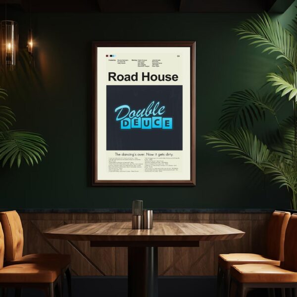 Vintage mid-century modern Road House movie poster art