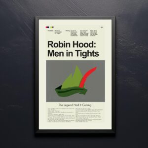 Mid-century modern style Robin Hood: Men in Tights movie poster design