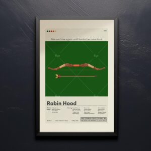 Mid-century modern Robin Hood movie poster by 20th Century Studios