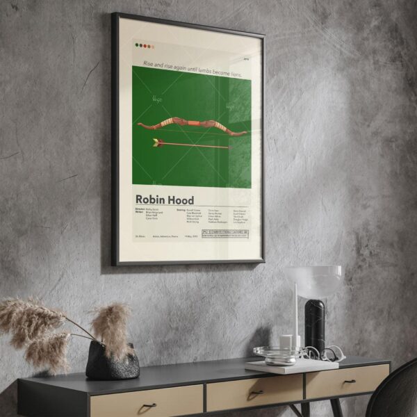 Mid-century modern Robin Hood movie poster by 20th Century Studios