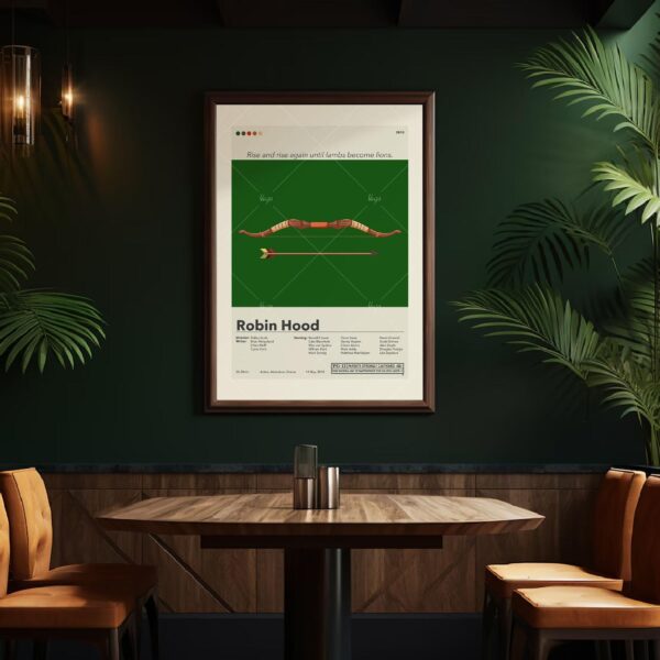 Mid-century modern Robin Hood movie poster by 20th Century Studios