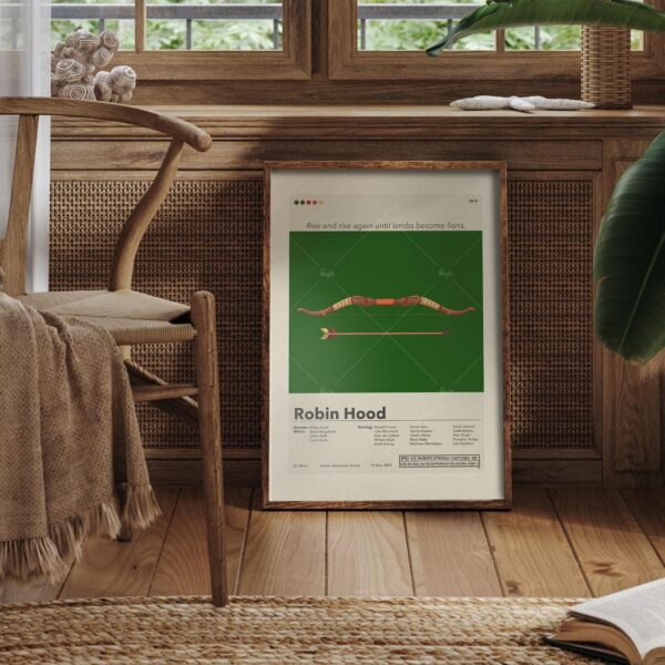 Mid-century modern Robin Hood movie poster by 20th Century Studios
