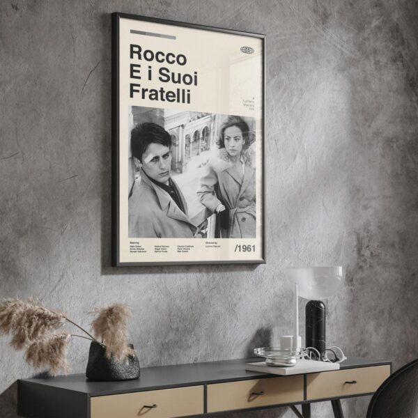 Rocco and His Brothers mid-century poster - retro artwork